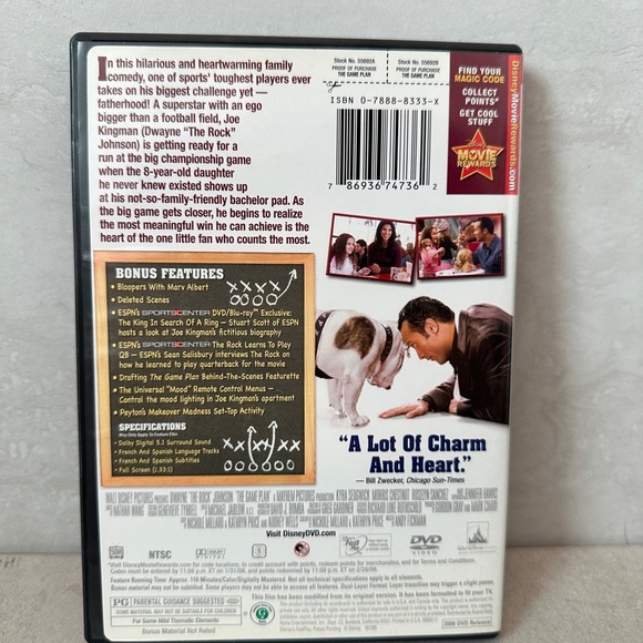 The Game Plan (DVD, 2007) Fullscreen - VERY GOOD - Picture 2 of 3